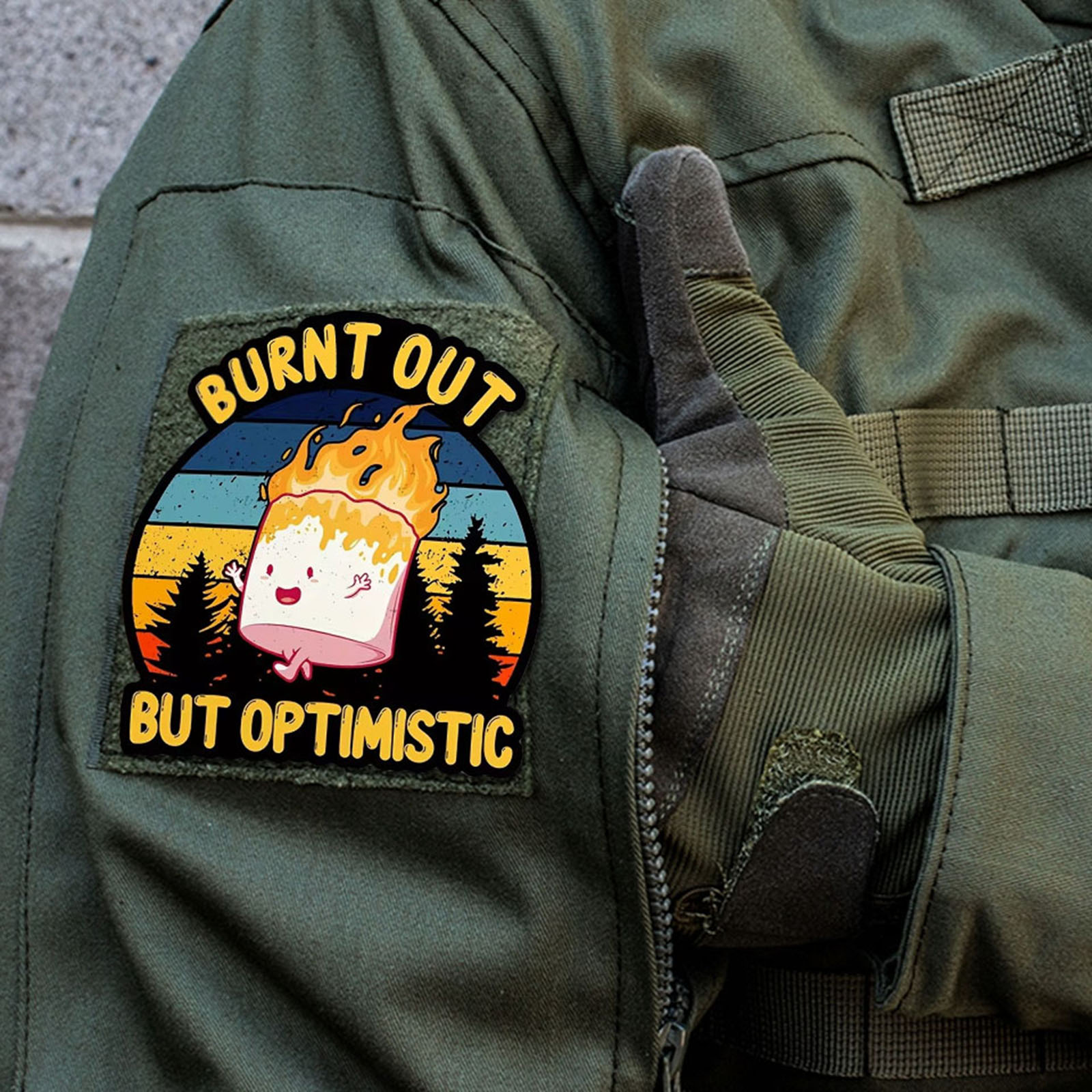 Urban Backpack Tactical - Burnt Out But Optimistic Tactical Patches