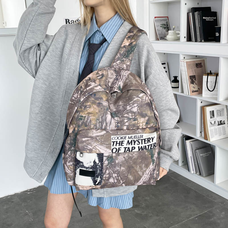 Unisex Retro Camouflage Patter - Canvas Backpack Casual 评论和价格